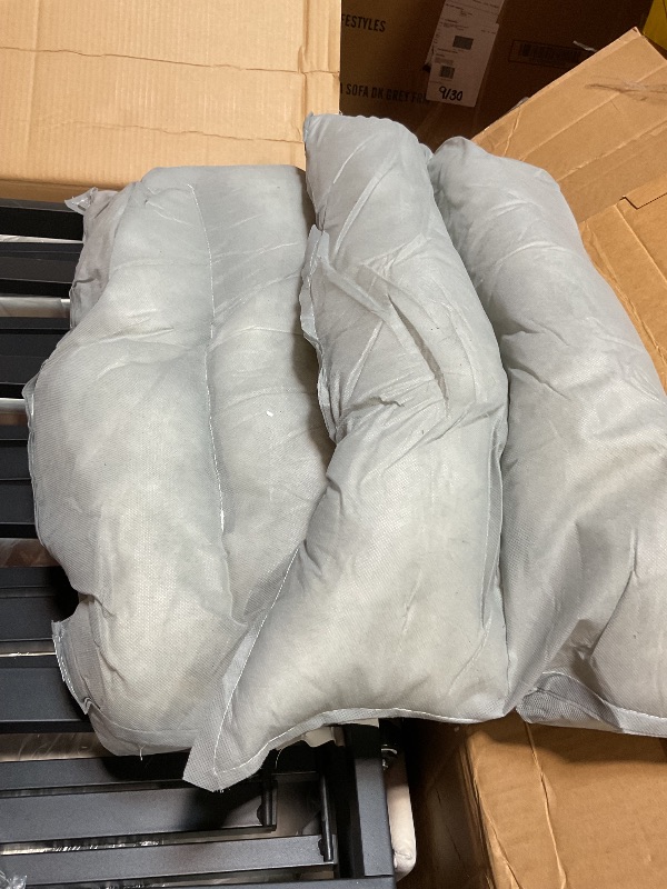 Photo 1 of *missing parts*3 in 1 Convertible Sleeper Sofa Bed, Modern Beige Fabric Loveseat Futon Couch, Reclining Backrest, Pockets for Living Room