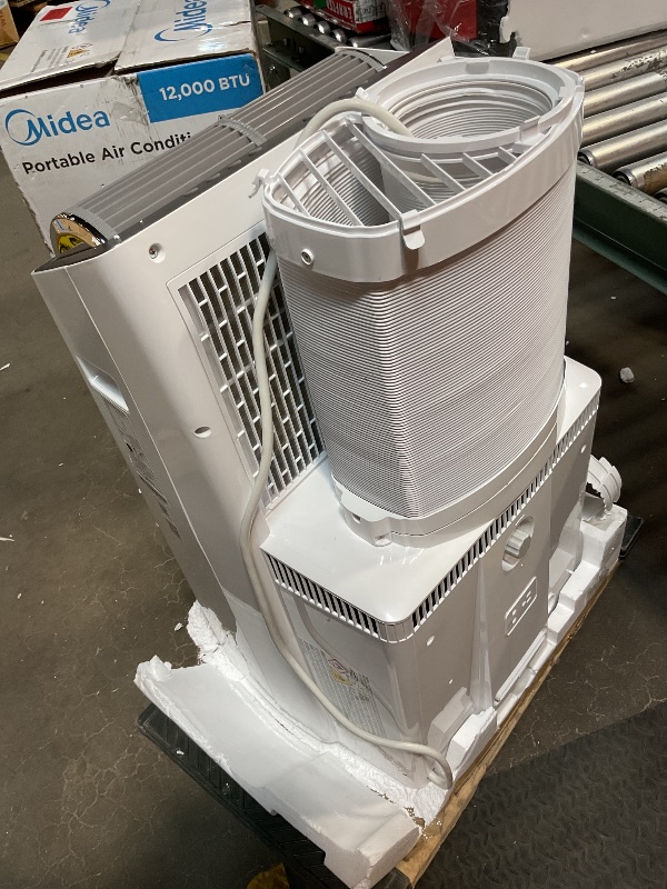 Photo 1 of *untested*Midea Duo 14,000 BTU(12,000 BTU SACC) High Efficiency Inverter, Quiet Portable Air Conditioner, Cools up to 550 Sq.Ft., Works with Alexa/Google Assistant, Includes Remote Control&Window Kit (Renewed)