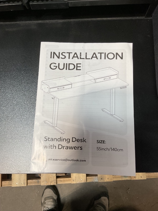 Photo 1 of *untested/missing hardware*Ergonomic Electric Standing Desk With Drawers: Adjustable Height For Living Room/Bedroom/Office/Study Room