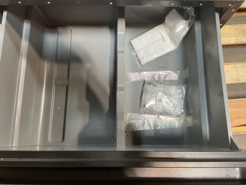 Photo 1 of *damaged/missing*Samsung - Bespoke AI All-in-One Washer/Dryer Laundry Pedestal with Storage Drawer - Dark Steel