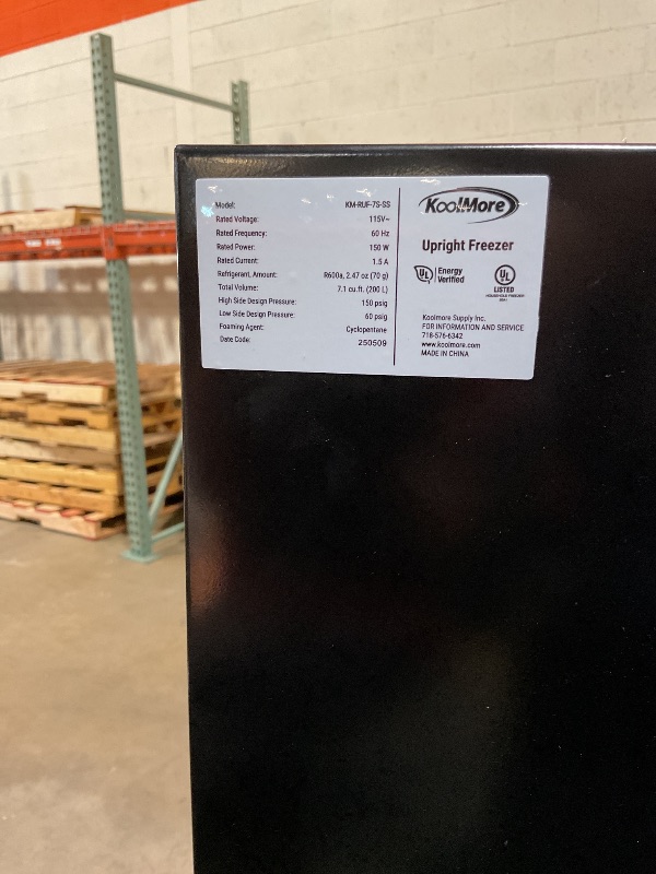 Photo 1 of *minor damage*KoolMore KM-RUF-7S-SS 7 Cu. Ft. Garage Ready Convertible Upright Manual Defrost Freezer/Refrigerator in Stainless Steel