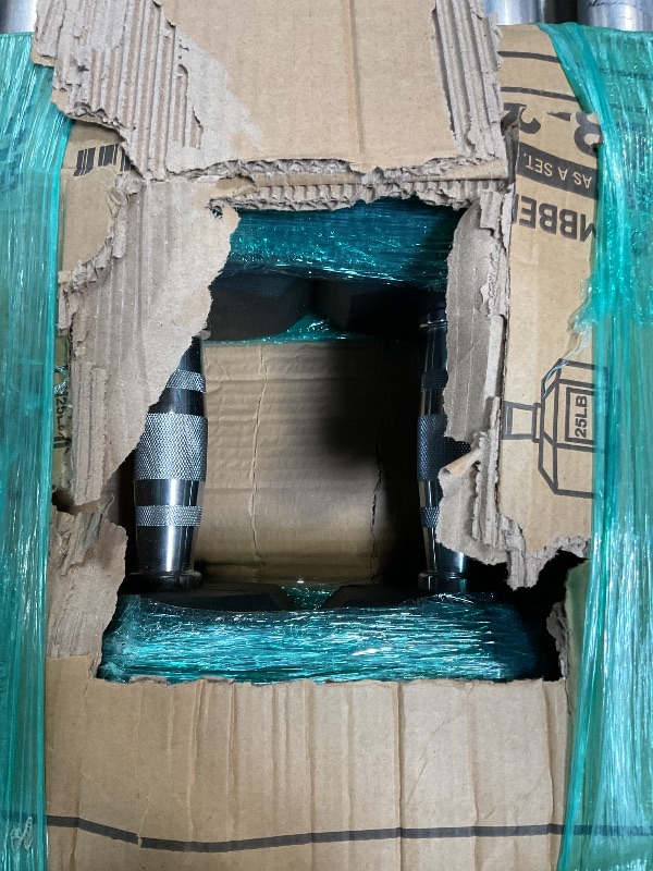 Photo 1 of ****PARTIAL SET****Fitvids Dumbbell Set with Rack, Rubber Coated Hex Dumbbell Weights in120, 25lbs Pair, Black