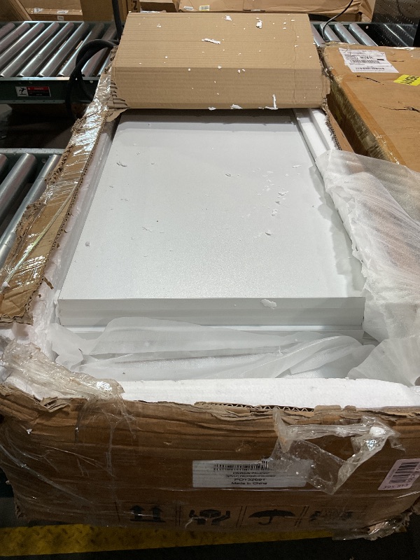 Photo 1 of *hardware missing*Tribesigns Shoe Cabinet with Doors, 6-Tier Shoe Storage Cabinet with Adjustable Shelves, Wooden Shoes Rack Shoe Storage Organizer for Entryway, Hallway, Closet, Living Room, White & Gold