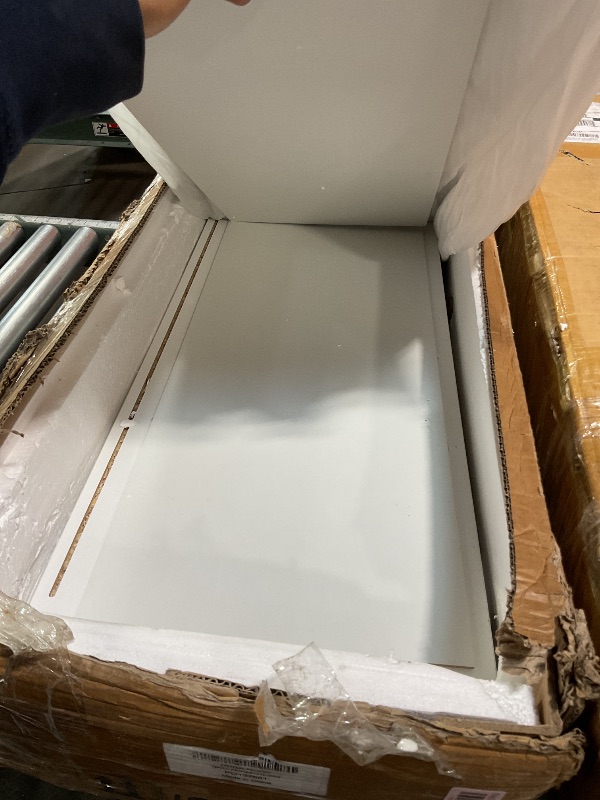 Photo 1 of *hardware missing*Tribesigns Shoe Cabinet with Doors, 6-Tier Shoe Storage Cabinet with Adjustable Shelves, Wooden Shoes Rack Shoe Storage Organizer for Entryway, Hallway, Closet, Living Room, White & Gold