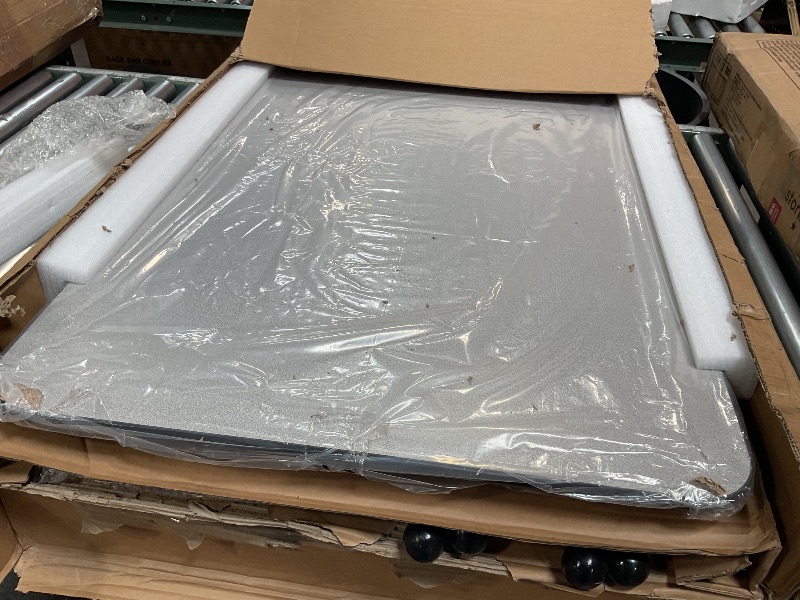 Photo 1 of *missing hardware*Amazon Basics Adjustable Rectangular Classroom Activity Table, Writing Desk, Adjustable Height 19-30 Inch, Grey Top/Black Edge, 47" W x 29" L x 30" H