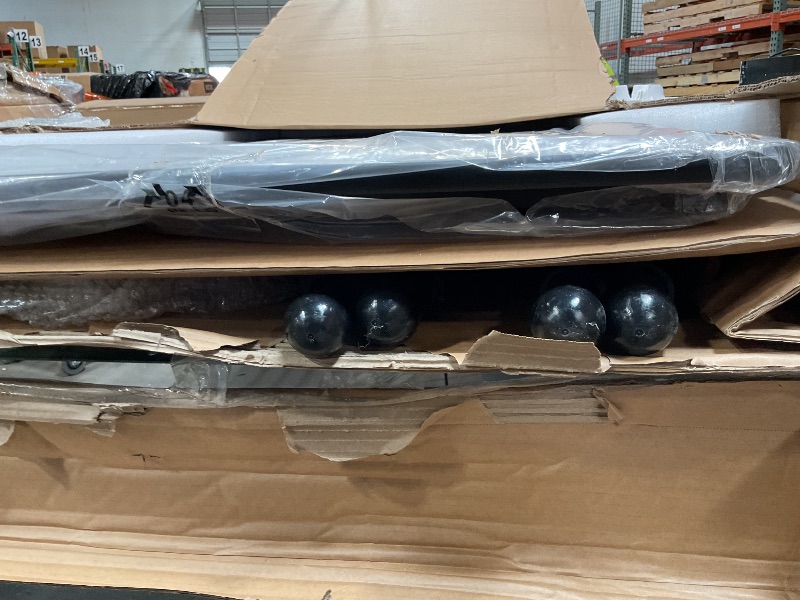 Photo 1 of *missing hardware*Amazon Basics Adjustable Rectangular Classroom Activity Table, Writing Desk, Adjustable Height 19-30 Inch, Grey Top/Black Edge, 47" W x 29" L x 30" H