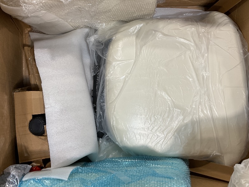 Photo 1 of **MISSING ASSEMBLY PIECES** Flash Furniture Hansel High Back Traditional Tufted White LeatherSoft Multifunction Executive Swivel Ergonomic Office Chair with Arms