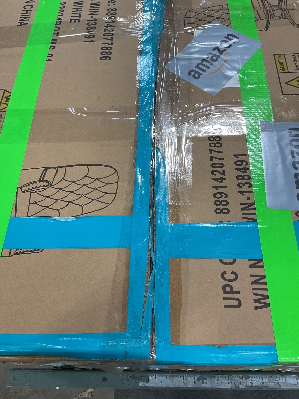 Photo 1 of **MISSING ASSEMBLY PIECES** Flash Furniture Hansel High Back Traditional Tufted White LeatherSoft Multifunction Executive Swivel Ergonomic Office Chair with Arms