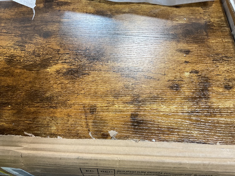 Photo 1 of ** FOR PARTS/HAS DAMAGES/MISSING ASSEMBLY HARDWARE** VEVOR Dog Crate Furniture, 38.6 inch Wooden Dog Crate with Double Doors, Heavy-Duty Dog Cage End Table with Multi-Purpose Removable Tray, Modern Dog Kennel Indoor for Dogs up to 70lb, Rustic Brown