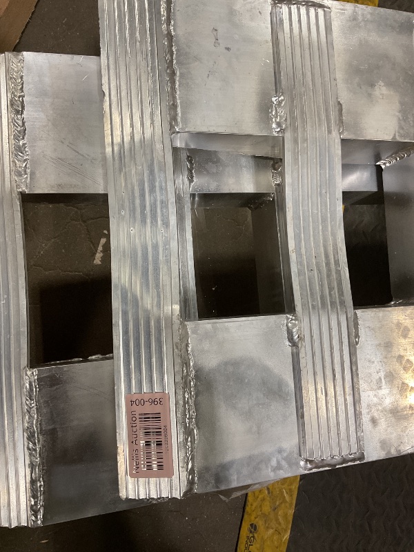 Photo 1 of **FOR RECYCLED PARTS ONLY/ COMPLETELY DAMAGED AND SPLIT DOWN THE SIDES** Labwork Aluminum 84 x 15 Inch Ramps, 6000LBS, 2 Ramps, Hook Ramp Attachment End