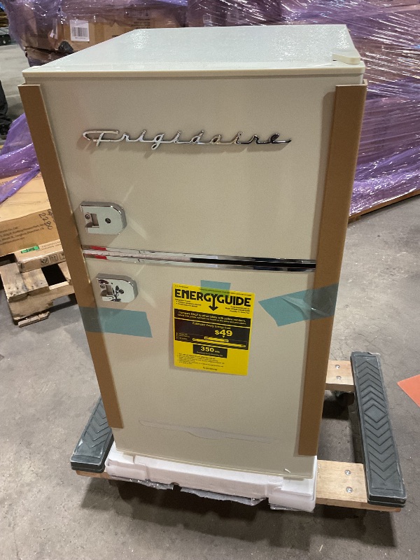 Photo 1 of *missing handle*Frigidaire EFR840-Cream EFR840 Retro Mini Fridge with Freezer & Side Bottle Opener-Small 2 Door Refrigerator for Office Bar or College Dorm Room-3.1 Cu Ft (Cream)