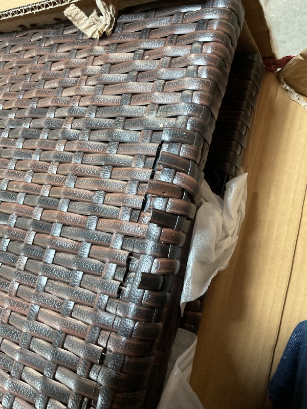 Photo 1 of *damaged*Teamson Home 154 Gallon Outdoor Storage Chest with Side Handles and Waterproof Liner for Cushions, Supplies, Sports Equipment, Garden Tools, Brown