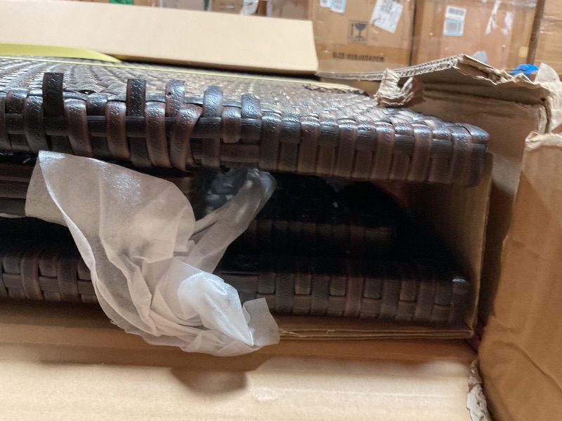 Photo 1 of *damaged*Teamson Home 154 Gallon Outdoor Storage Chest with Side Handles and Waterproof Liner for Cushions, Supplies, Sports Equipment, Garden Tools, Brown