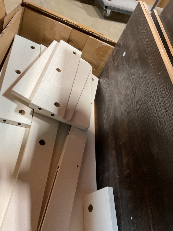 Photo 1 of **SELLING FOR PARTS AS PARTIAL SET. ONE BOX OF TWO**GarveeHome Coffee Bar Cabinet with LED Lights 72 in Tall Buffet Cabinet with Storage Farmhouse Kitchen Sideboard Tall Coffee Hutch with Microwave Stand/Wine Rack/Glass Shelf Dining Room (White)