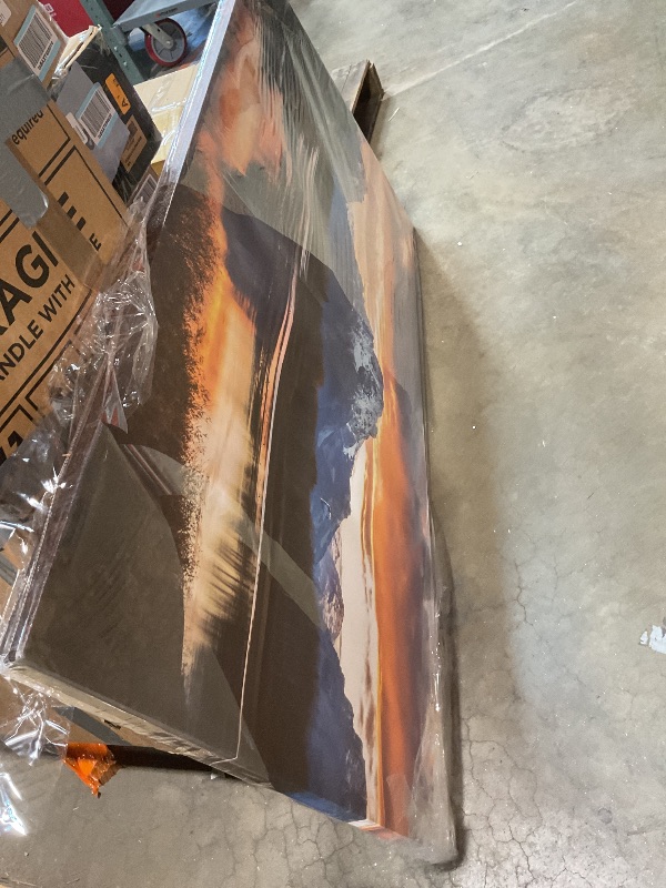 Photo 1 of **MINOR TEAR/HOLE**Mountain Wall Art for Living Room Sunset Nature Wall Decor National Park Poster Grand Teton Landscape Canvas Prints Picture Snake River Wyoming Painting Artwork Bedroom Office Home Decoration 30x60"