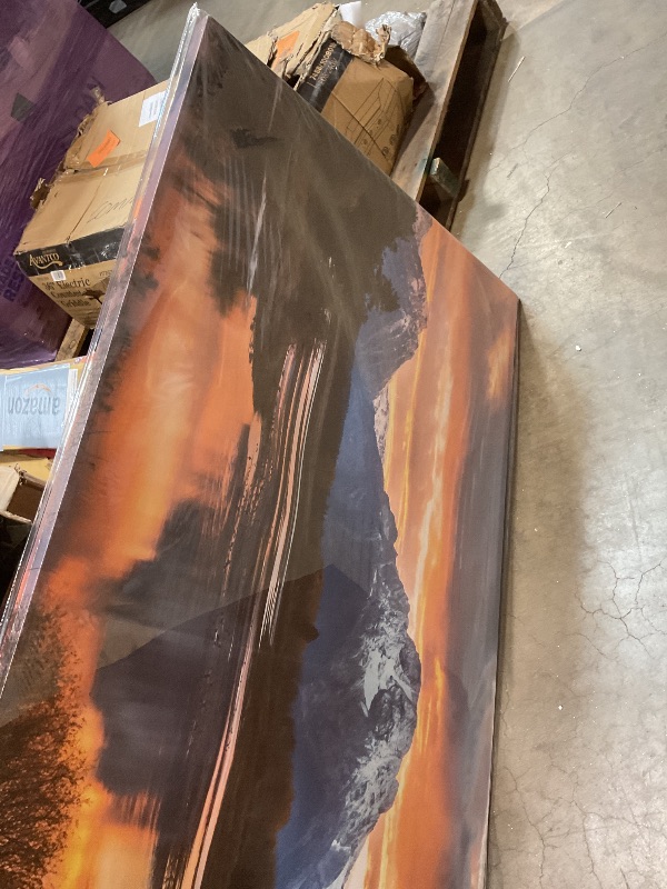 Photo 1 of **MINOR TEAR/HOLE**Mountain Wall Art for Living Room Sunset Nature Wall Decor National Park Poster Grand Teton Landscape Canvas Prints Picture Snake River Wyoming Painting Artwork Bedroom Office Home Decoration 30x60"