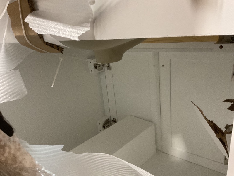 Photo 1 of **SELLING FOR PARTS. MAJOR DAMAGE TO SIDE WALL**Deer Valley 72'' Bathroom Vanity with Double Sink Top, Pre-Assembled Modern Wood Bathroom Cabinet Sink Combo with Backsplash, Soft Closing Doors, Multifunctional Storage Space Vanity (White)