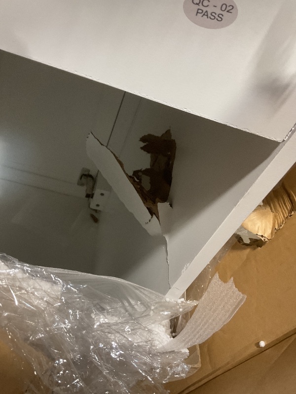 Photo 1 of **SELLING FOR PARTS. MAJOR DAMAGE TO SIDE WALL**Deer Valley 72'' Bathroom Vanity with Double Sink Top, Pre-Assembled Modern Wood Bathroom Cabinet Sink Combo with Backsplash, Soft Closing Doors, Multifunctional Storage Space Vanity (White)