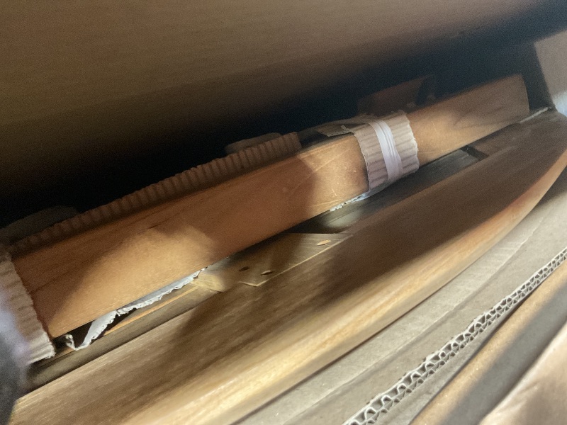 Photo 1 of **2 BOXES**Amazonia Colorado 5-Piece Outdoor Round Table Dining Set with Cushions | Certified Teak | Ideal for Patio and Indoors, 47Lx23Wx36H, Brown