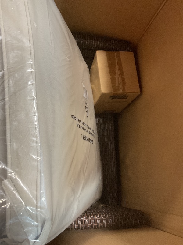 Photo 1 of **2 BOXES**Amazonia Colorado 5-Piece Outdoor Round Table Dining Set with Cushions | Certified Teak | Ideal for Patio and Indoors, 47Lx23Wx36H, Brown