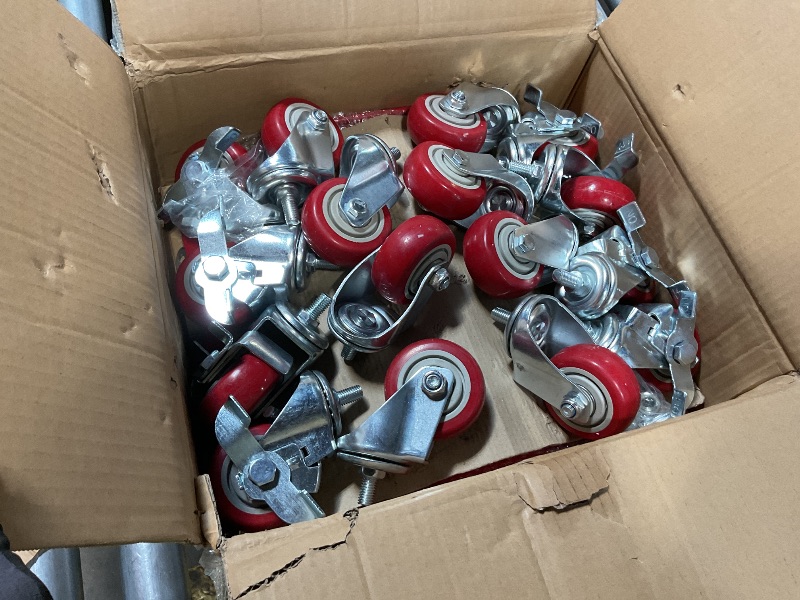 Photo 1 of **PARTIAL SET 3** Garvee Car Dolly Set of 4 with 6000 lbs Capacity, Carbon Steel Heavy Duty Car Mover Wheel Dollies with Antiskid Plate & 360 Degree Rotatable Wheel, 16"*13", Red