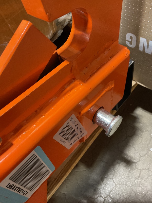 Photo 1 of **MINOR SCRAPE DAMAGE FROM TRANSPORT **VEVOR 3-Point Quick Hitch with 2 in Receiver, 3000 Lbs Lift Capacity, 3-Pt Hitch with 5 Level Adjustable Bolt, Adaptation to Category 1 & 2 Tractor, Heavy Duty 3 Point Attachments, Orange