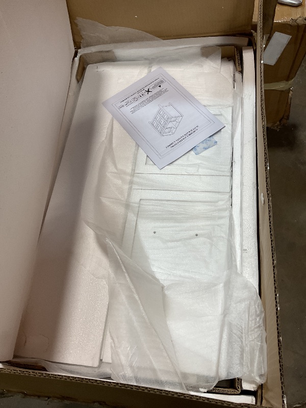 Photo 1 of **SELLING FOR PARTS AS PARTIAL SET. ONE BOX OF TWO **Merax Modern 36'' Bathroom Vanity with Single Sink Combo, Solid Wood Bathroom Storage Cabinet with 4 Drawers & 2 Doors, Freestanding Vanities Set with Adjustable Shelf White