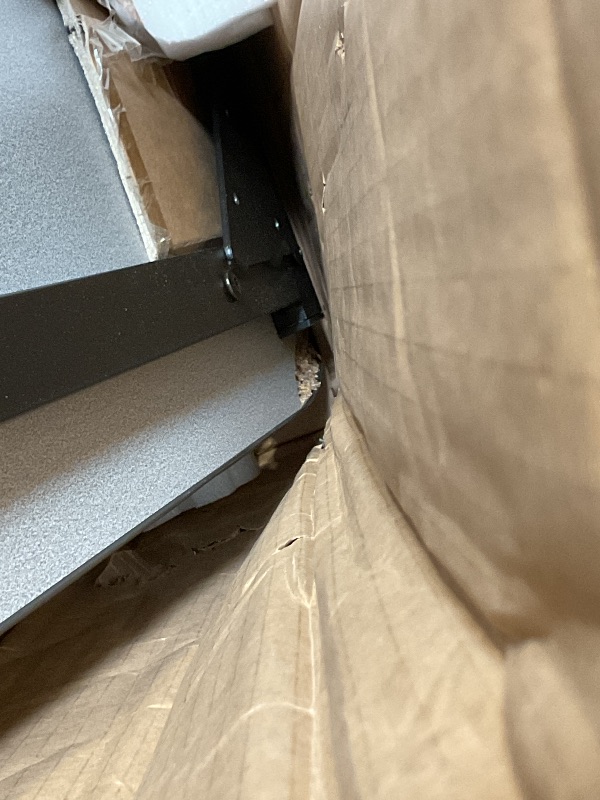 Photo 1 of **DENTS AND SCRATCHES ON FRONT. DAMAGE TO CORNERAmazon Basics Adjustable Rectangular Classroom Activity Table, Writing Desk, Adjustable Height 19-30 Inch, Grey Top/Black Edge, 47" W x 29" L x 30" H