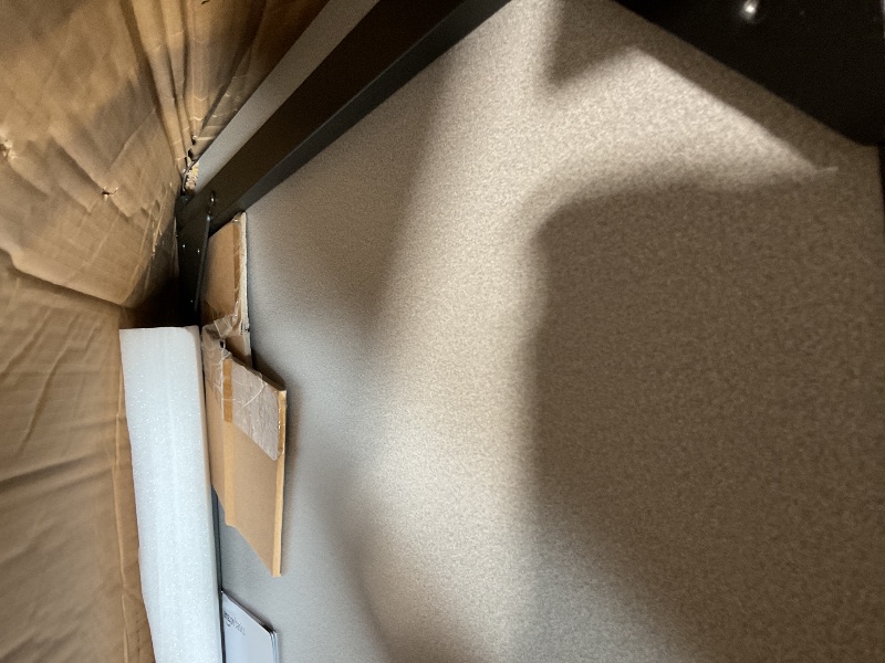 Photo 1 of **DENTS AND SCRATCHES ON FRONT. DAMAGE TO CORNERAmazon Basics Adjustable Rectangular Classroom Activity Table, Writing Desk, Adjustable Height 19-30 Inch, Grey Top/Black Edge, 47" W x 29" L x 30" H