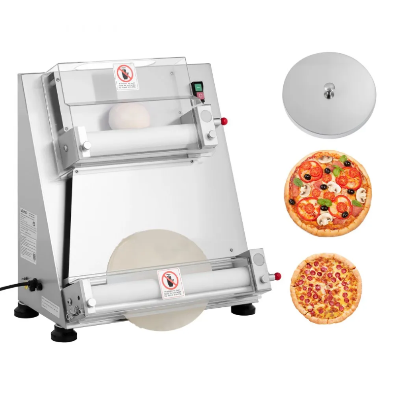 Photo 1 of **BACK FRAME PULLING OFF**VEVOR Pizza Dough Roller Sheeter, 3-16 Inch Semi-automatic Stainless Steel Pizza Press, Commercial Electric 390W Pasta Maker Machine, 260 pcs Per Hour, Adjustable Thickness, with Dough Press Lid