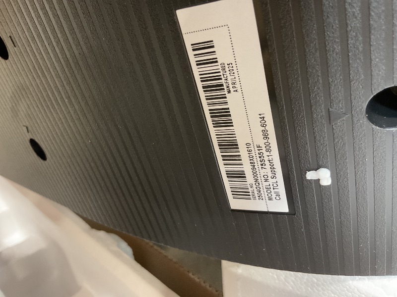 Photo 1 of **MAJOR DAMAGE TO SCREEN. SELLING FOR PARTS**TCL 75-Inch Class S5 UHD 4K LED Smart TV with Fire TV (75S551F, 2024 Model), Dolby Vision, HDR PRO+, Dolby Atmos, Alexa Built-in with Voice Remote, Apple AirPlay 2 Compatibility, Streaming Television