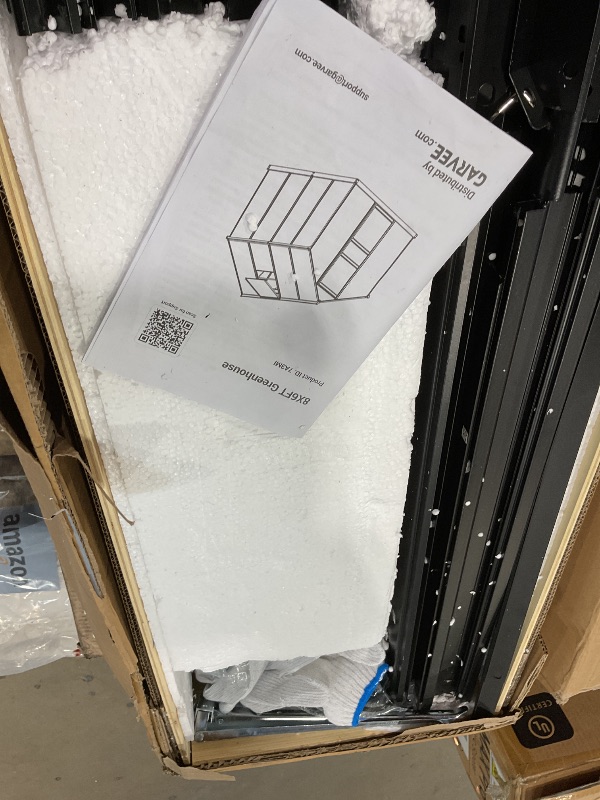 Photo 1 of **SELLING FOR PARS S PARTIAL SET ONE BOX OF TWO**Greenhouse, 6×8FT Greenhouses for Outside, Polycarbonate Greenhouse with Aluminum Frame, Lockable Door and Ajustable Roof Vent for Backyard, Green Houses for Outside Garden Backyard, Patio