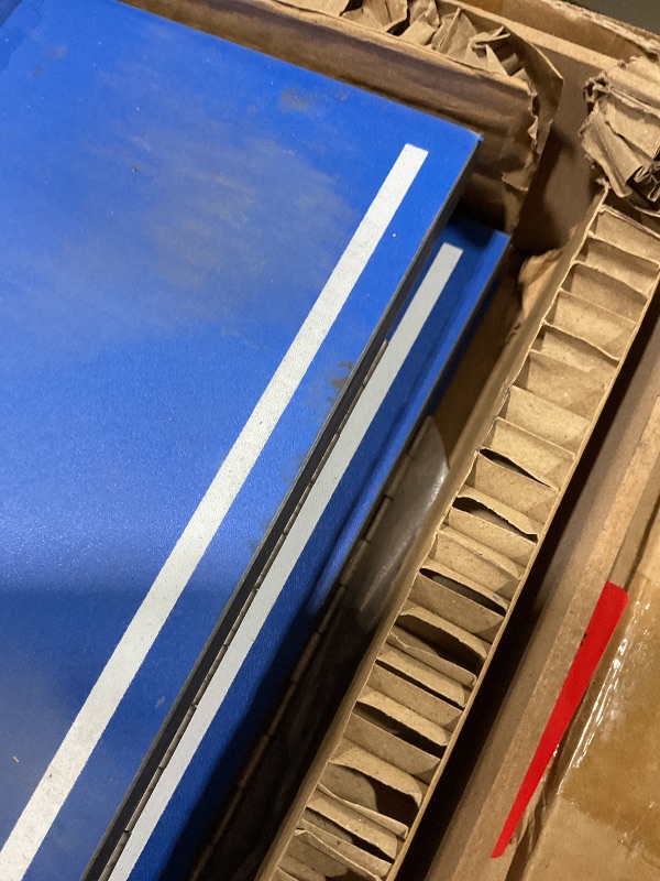 Photo 1 of **SCRAPES BY HINGE**JOOLA Tetra - 4 Piece Ping Pong Table Top for Pool Table - Includes Ping Pong Net Set - Full Size Table Tennis Conversion Top for Billiard Tables - Easy Assembly & Compact Storage - Incl. Foam Backing