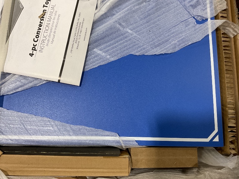 Photo 1 of **SCRAPES BY HINGE**JOOLA Tetra - 4 Piece Ping Pong Table Top for Pool Table - Includes Ping Pong Net Set - Full Size Table Tennis Conversion Top for Billiard Tables - Easy Assembly & Compact Storage - Incl. Foam Backing