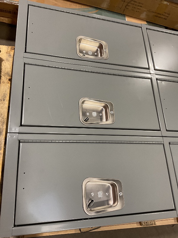 Photo 1 of *TWO BENT LEGS**Hallowell, Maintenance-Free Quiet Locker, Height 78 in, Width 36 in, Color Dark Gray, Model# UY3228-3HG