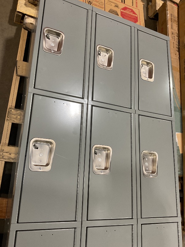 Photo 1 of *TWO BENT LEGS**Hallowell, Maintenance-Free Quiet Locker, Height 78 in, Width 36 in, Color Dark Gray, Model# UY3228-3HG