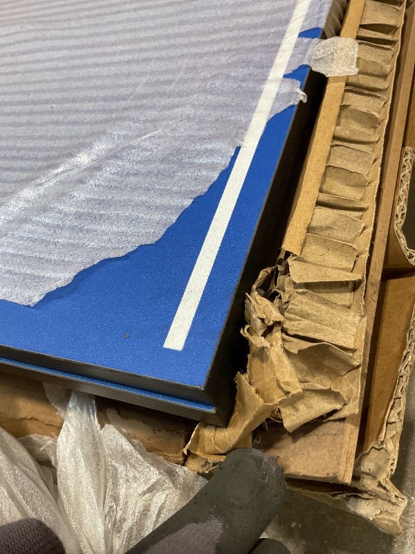 Photo 1 of **2 CORNERS DAMAGED **JOOLA Tetra - 4 Piece Ping Pong Table Top for Pool Table - Includes Ping Pong Net Set - Full Size Table Tennis Conversion Top for Billiard Tables - Easy Assembly & Compact Storage - Incl. Foam Backing