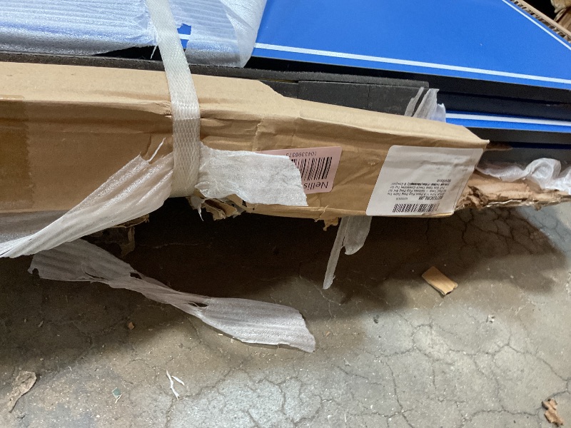 Photo 1 of **2 CORNERS DAMAGED **JOOLA Tetra - 4 Piece Ping Pong Table Top for Pool Table - Includes Ping Pong Net Set - Full Size Table Tennis Conversion Top for Billiard Tables - Easy Assembly & Compact Storage - Incl. Foam Backing