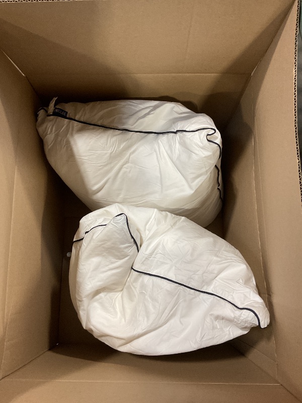 Photo 1 of **DIRTY FROM TRANSPORT **MIULEE Goose Feather Down 24x24 Pillow Insert Set of 2 with 100% Down-Proof Cotton Cover, Soft Fluffy Decorative Pillow for Sofa Bed Couch Living Room White