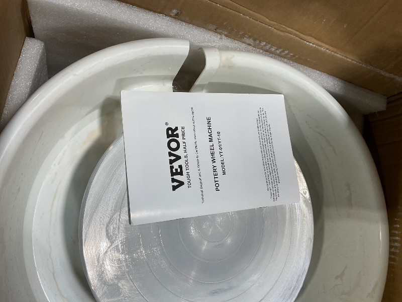 Photo 1 of **DIRT**VEVOR 11 inch Pottery Wheel for Adults, 450W Forming Machine with Direct Drive Motor and LCD Touch Screen, 50-300RPM Speed Adjustable Foot Pedal Detachable Basin, for Art Craft Work Home DIY, White