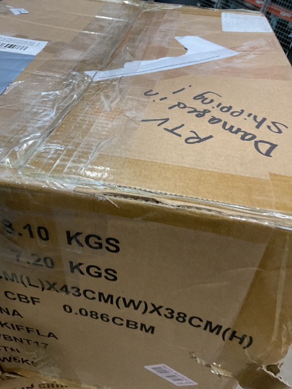 Photo 1 of **SELLING FOR PARTS. MAJOR DAMAGE TO BUCKET**Amazon Basics Side Press Wringer Combo Commercial Floor Cleaning Rectangular Mop Bucket on Wheels, 35-Quart, Yellow