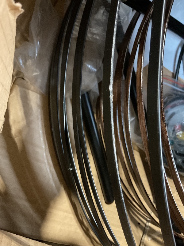 Photo 1 of **SCRAPES FROM TRANSPORT **12.6" Farmhouse Chandelier for Dining Room,3-Light Drum Pendant Light with Wood Grain Interior,Rustic Kitchen Chandelier Over Table,Entryway Foyer Bedroom Living Room Dining Room Light Fixture