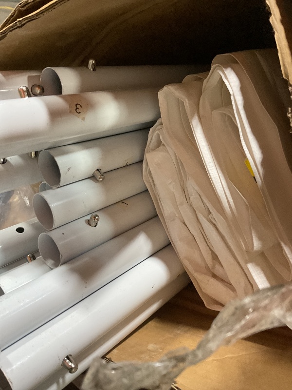 Photo 1 of **SELLING FOR PARTS AS PARTIAL SET **COBIZI Carport Canopy 12x20 Heavy Duty Portable Garage with Removable Sidewalls & Doors, Galvanized Frame Car Port Canopy Tent with Built-in Sandbags & All-Season Tarp for Car Boat Truck, White