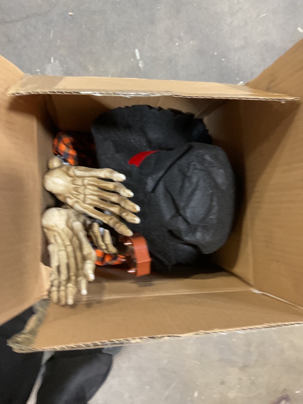 Photo 1 of **NEEDS BATTERIES **Halloween Animatronics Banjo Skeletons Decorations, Animated Skull with Sound Activated, Funny Voice, Light Up Eyes, Playing Musical Halloween Prop Decor for Indoor, Outdoor, Yard Lawn