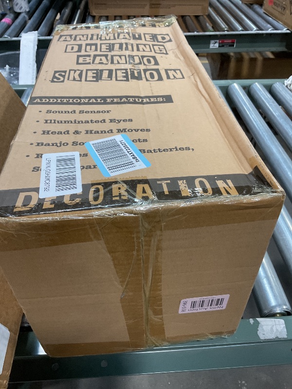 Photo 1 of **NEEDS BATTERIES **Halloween Animatronics Banjo Skeletons Decorations, Animated Skull with Sound Activated, Funny Voice, Light Up Eyes, Playing Musical Halloween Prop Decor for Indoor, Outdoor, Yard Lawn