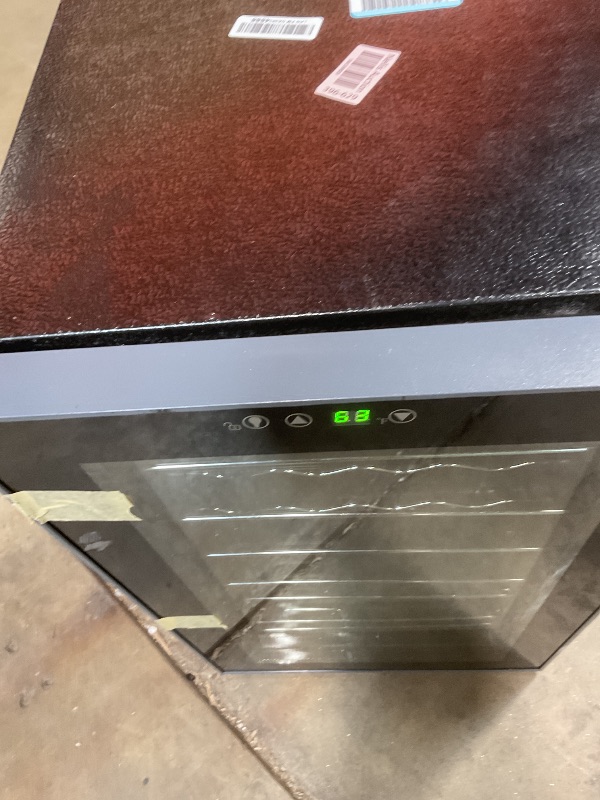 Photo 1 of **SCRAPES AND DIRT**BLACK+DECKER BD61526 Wine Cellar, Black Cabinet with Gray Door Accent