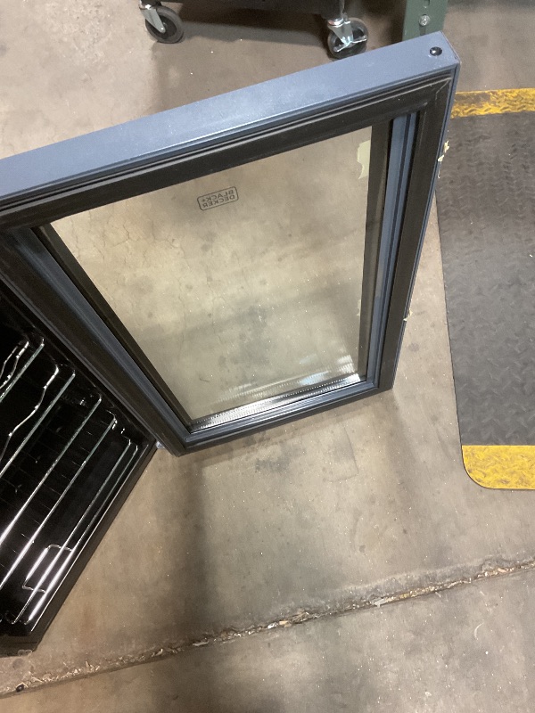 Photo 1 of **SCRAPES AND DIRT**BLACK+DECKER BD61526 Wine Cellar, Black Cabinet with Gray Door Accent