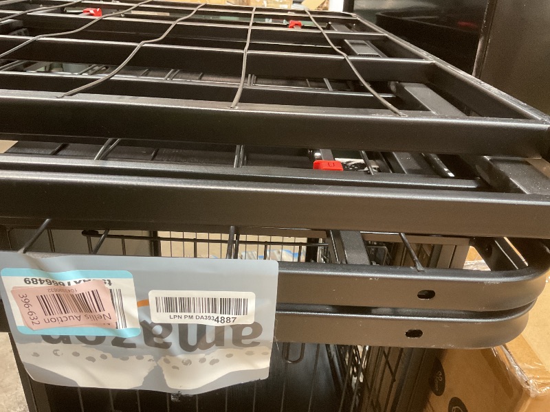 Photo 1 of **SCRATCHES AND Bend DAMAGE**Amazon Basics Bed Frame with Storage, Foldable Metal Platform, Sturdy Steel, No Box Spring Needed, 14 inches High, Tool-Free Setup, Full Size, Black