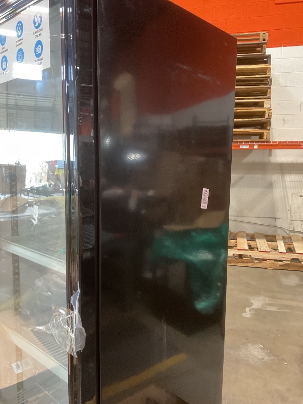 Photo 1 of **DENTS. BEND. DIRT**Tylza Commercial Refrigerator with Glass Door Display Beverage Fridge, 350L Upright Beverage Cooler Merchandiser with Rebound Door, Fast Cooling, Low Noise, Black