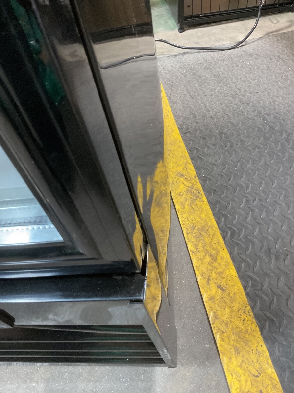 Photo 1 of **DENTS. BEND. DIRT**Tylza Commercial Refrigerator with Glass Door Display Beverage Fridge, 350L Upright Beverage Cooler Merchandiser with Rebound Door, Fast Cooling, Low Noise, Black